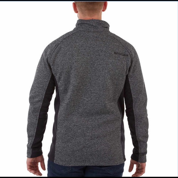 🆕 Spyder Men's Half-Zip Outbound Stryke Sweater Jacket - M - Grey - Picture 4 of 8